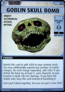  нδ 庥ó ī :  г - "  " θ ī Pathfinder Adventure Card Game: Wrath of the Righteous – "Goblin Skull Bomb" Promo Card